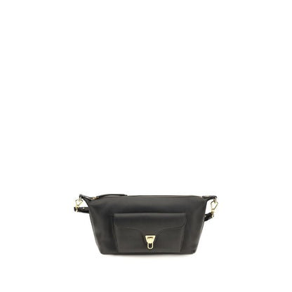 Coccinelle Black Calf Leather Beat Generation Shoulder Bag
