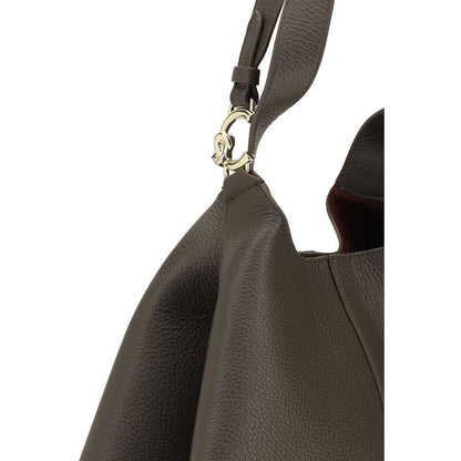 Coccinelle Brown Calf Leather Large C-Easy Tote Shoulder Bag