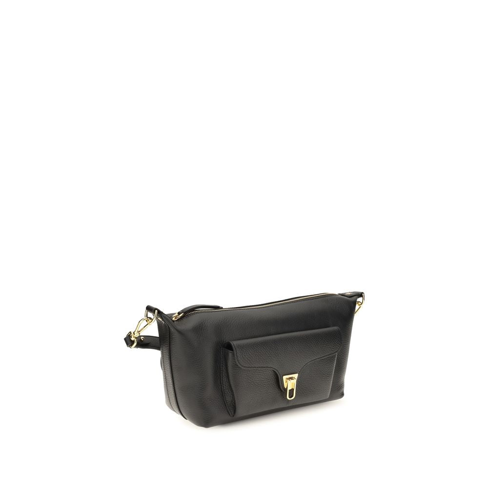 Coccinelle Black Calf Leather Beat Generation Shoulder Bag
