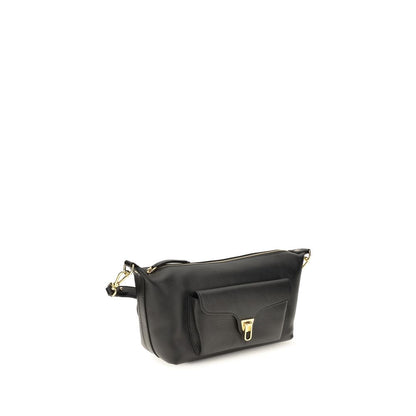 Coccinelle Black Calf Leather Beat Generation Shoulder Bag