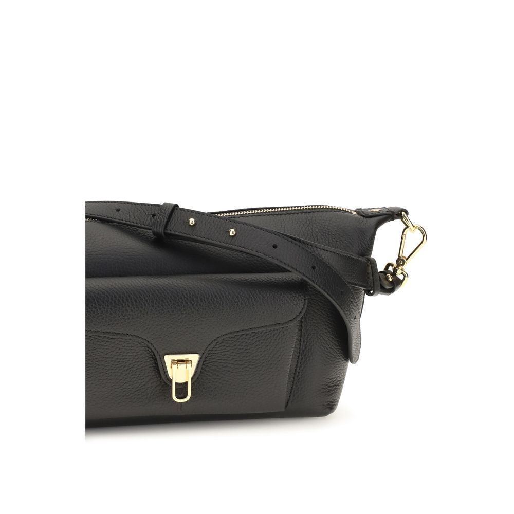 Coccinelle Black Calf Leather Beat Generation Shoulder Bag