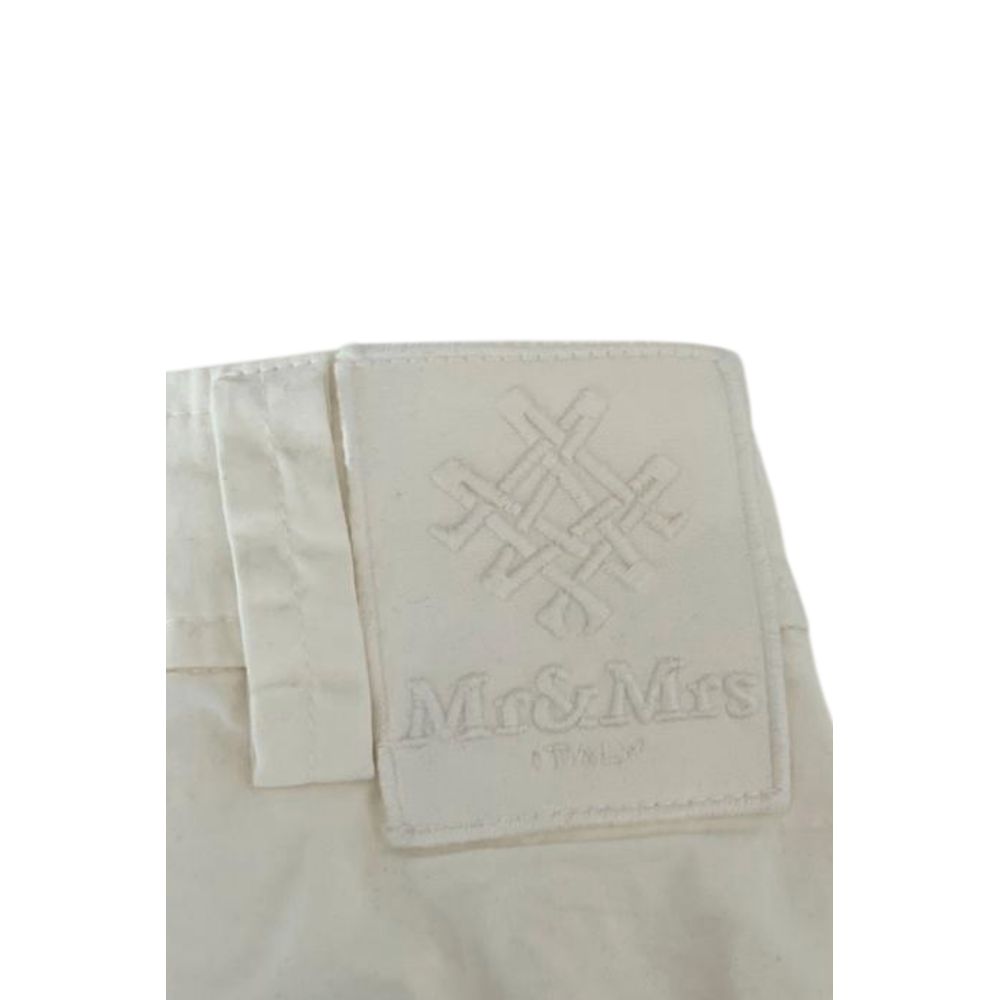 Mr&Mrs Italy White Cotton Women's Wide-Leg Bermuda Shorts