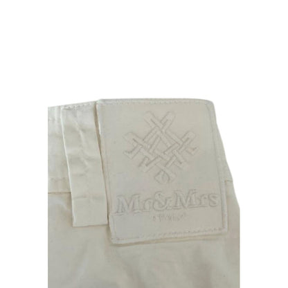 Mr&Mrs Italy White Cotton Women's Wide-Leg Bermuda Shorts