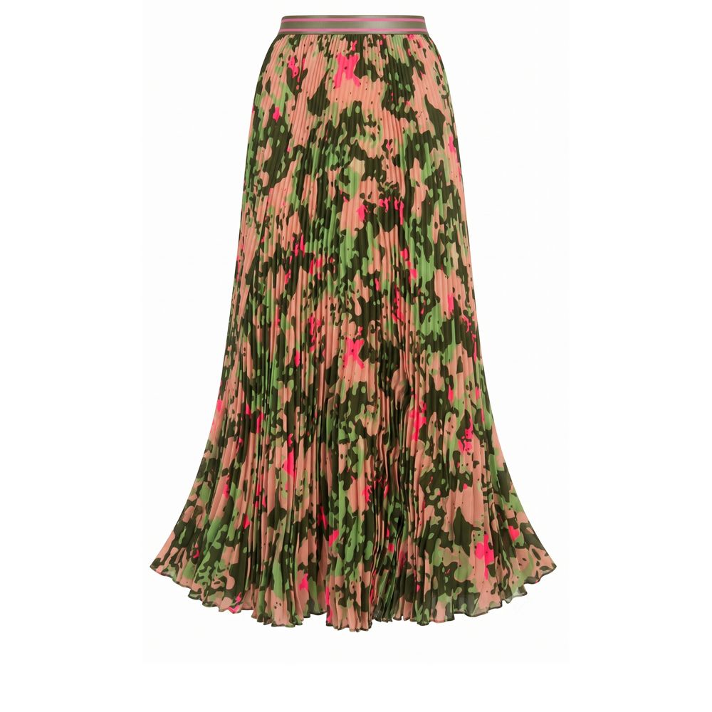 Mr&Mrs Italy Long Pleated Skirt Pink Multicolor Camouflage XS/XXS
