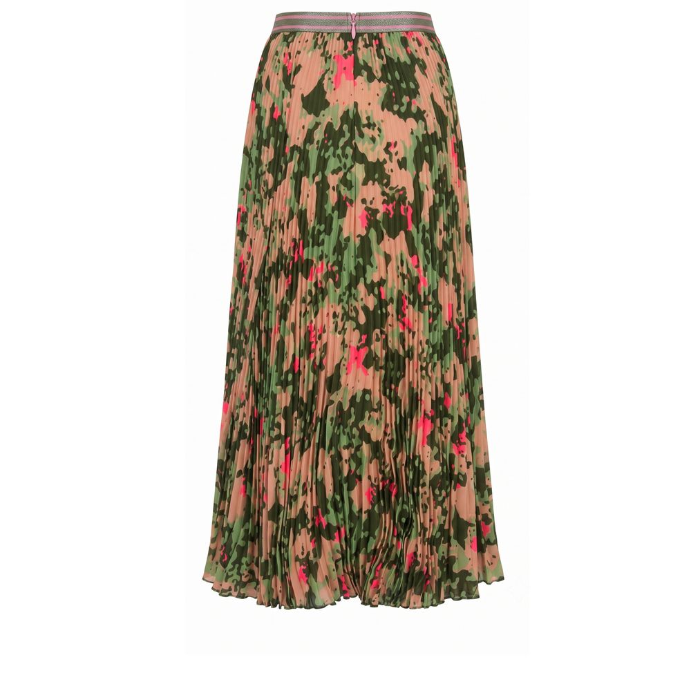 Mr&Mrs Italy Long Pleated Skirt Pink Multicolor Camouflage XS/XXS
