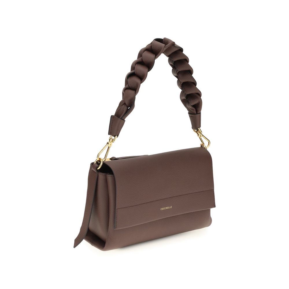 Coccinelle Brown Calf Leather Boheme Shoulder Bag