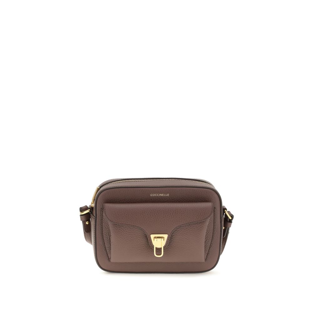 Coccinelle Brown Calf Leather Beat Soft Shoulder Bag