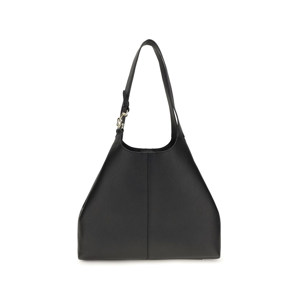 Coccinelle Black Calf Leather Large C-Easy Tote Shoulder Bag