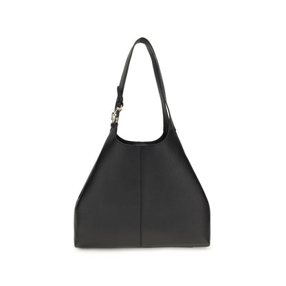 Coccinelle Black Calf Leather Large C-Easy Tote Shoulder Bag