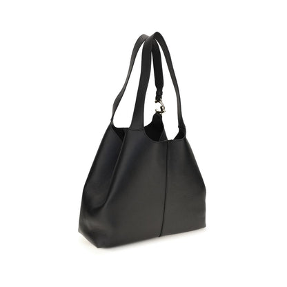 Coccinelle Black Calf Leather Large C-Easy Tote Shoulder Bag