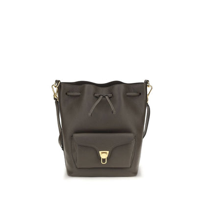 Coccinelle Brown Calf Leather Beat Generation Bucket Bag