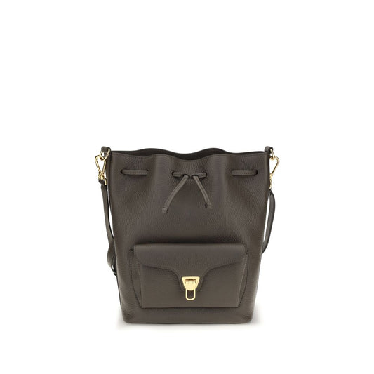 Coccinelle Brown Calf Leather Beat Generation Bucket Bag