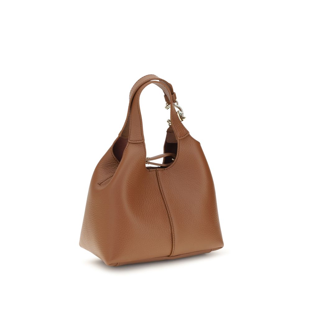 Coccinelle Brown Calf Leather C-Easy Small Shoulder Bag
