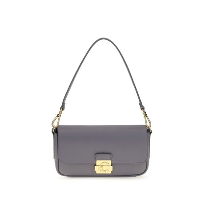 Coccinelle Blue Calf Leather C-Me Lock Medium Shoulder Bag