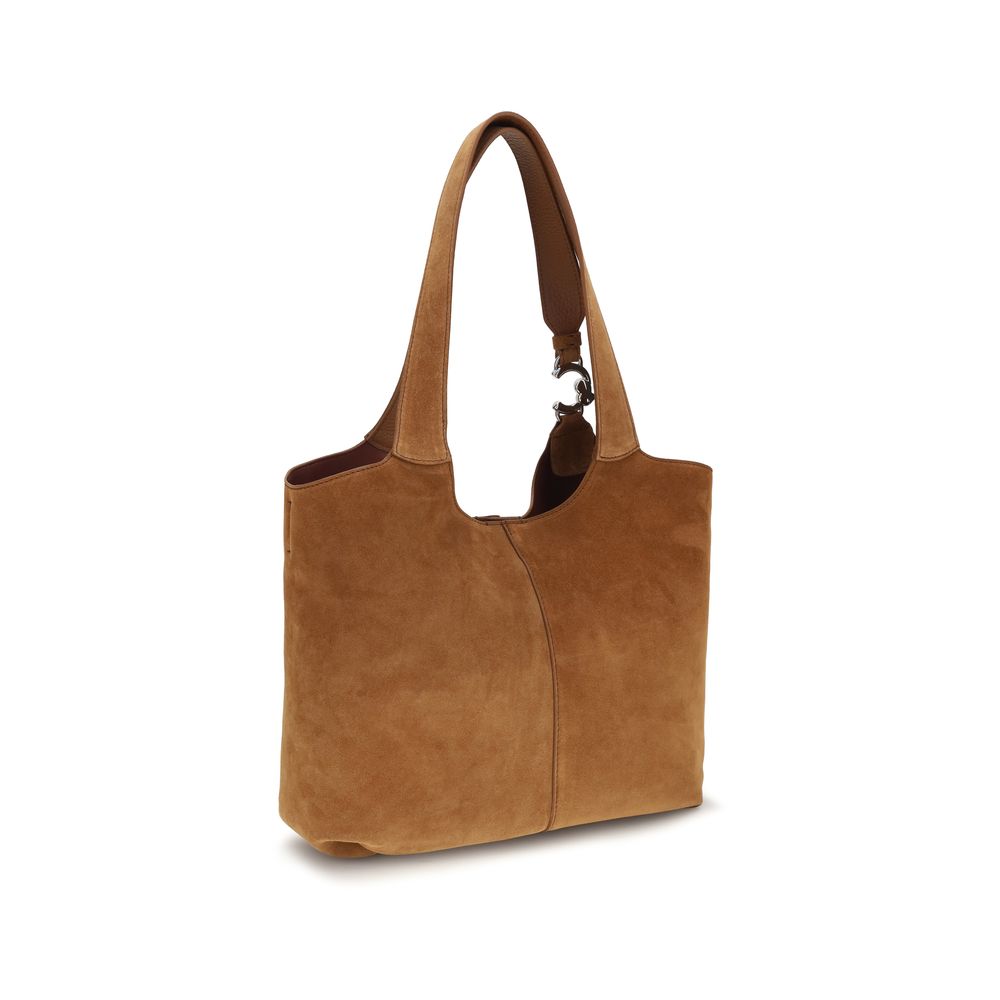 Coccinelle Brown Calf Leather C-Easy Large Shoulder Bag