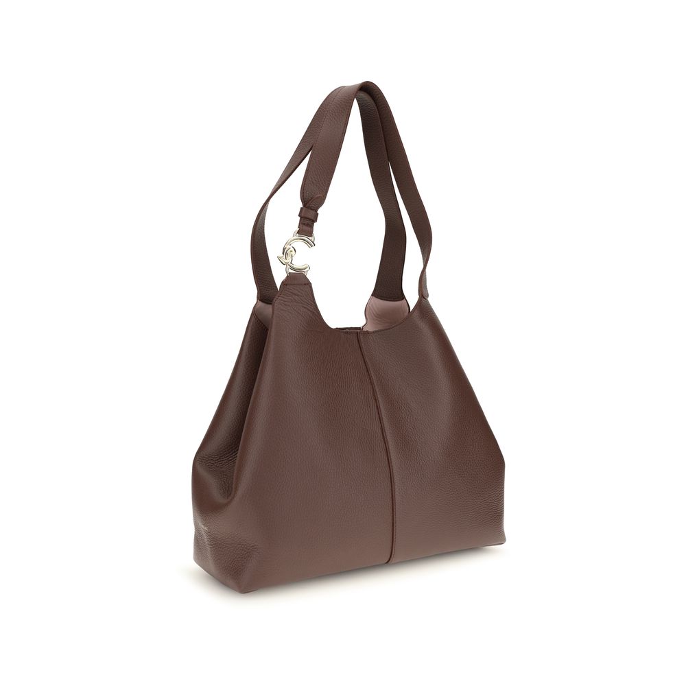 Coccinelle Beige Calf Leather C-EASY Shoulder Bag