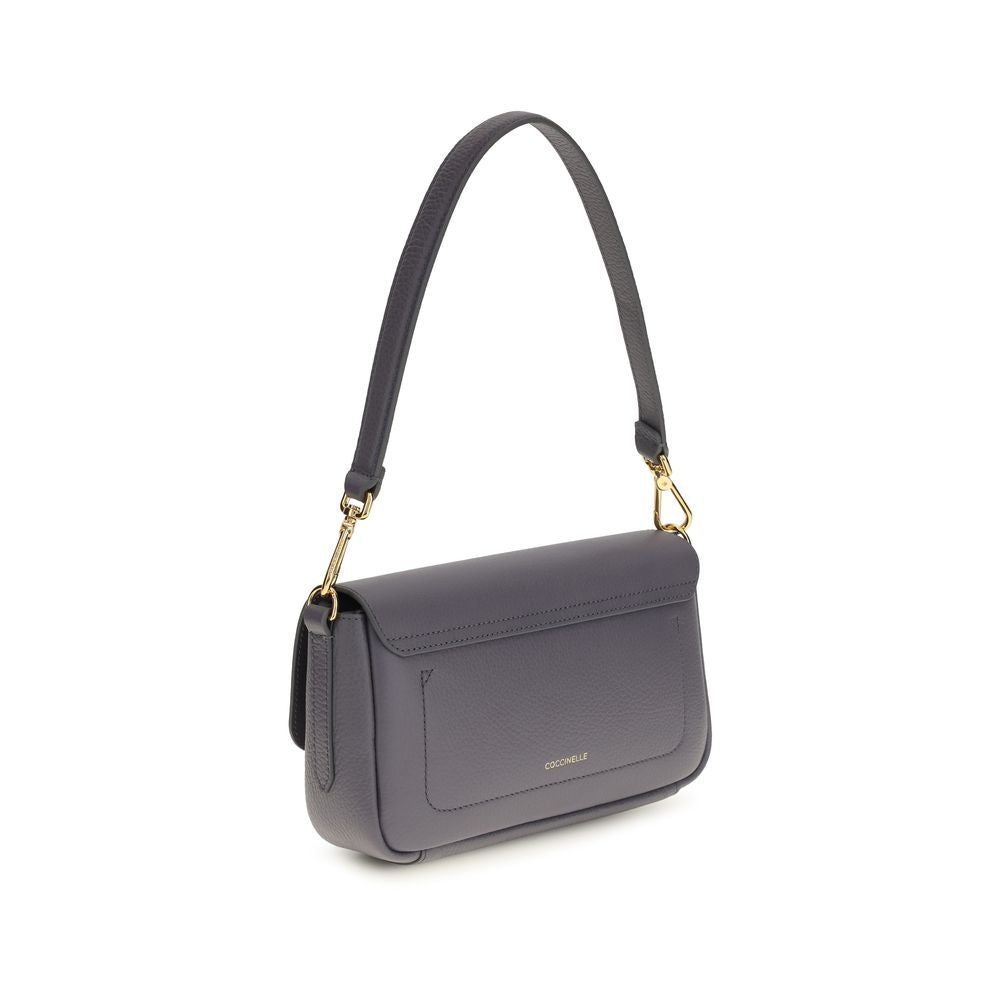 Coccinelle Blue Calf Leather C-Me Lock Medium Shoulder Bag