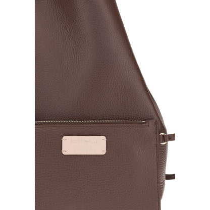 Coccinelle Beige Calf Leather C-EASY Shoulder Bag