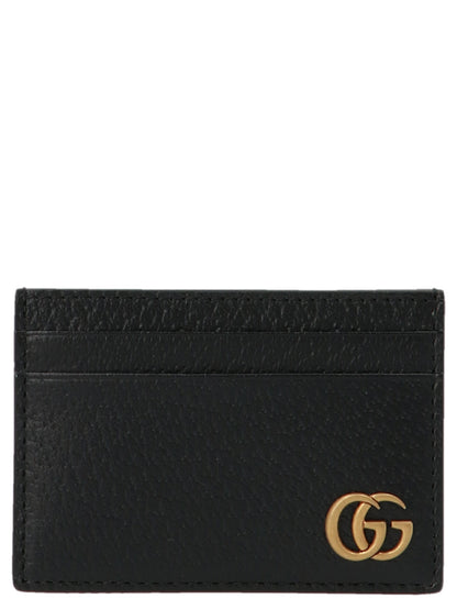 Gucci Black Calfskin GG Marmont Leather Cardholder Wallet