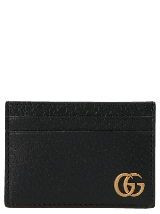 Gucci Black Calfskin GG Marmont Leather Cardholder Wallet