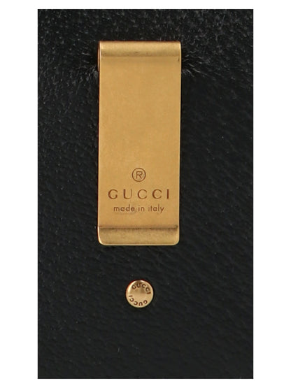Gucci Black Calfskin GG Marmont Leather Cardholder Wallet