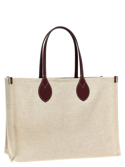 Gucci Beige Canvas Tote Bag with Logo Print