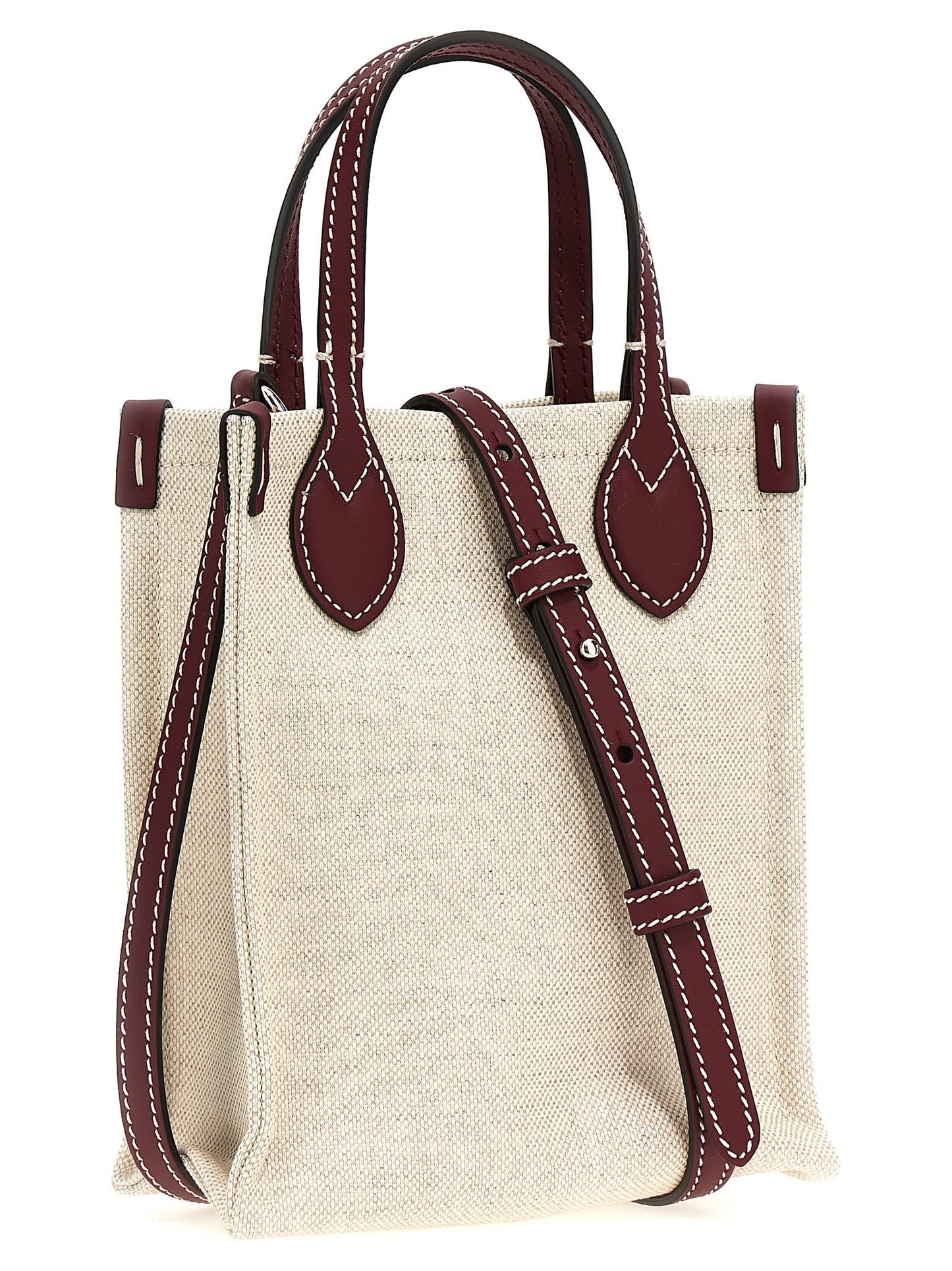 Gucci Beige Canvas Handbag with Logo Print