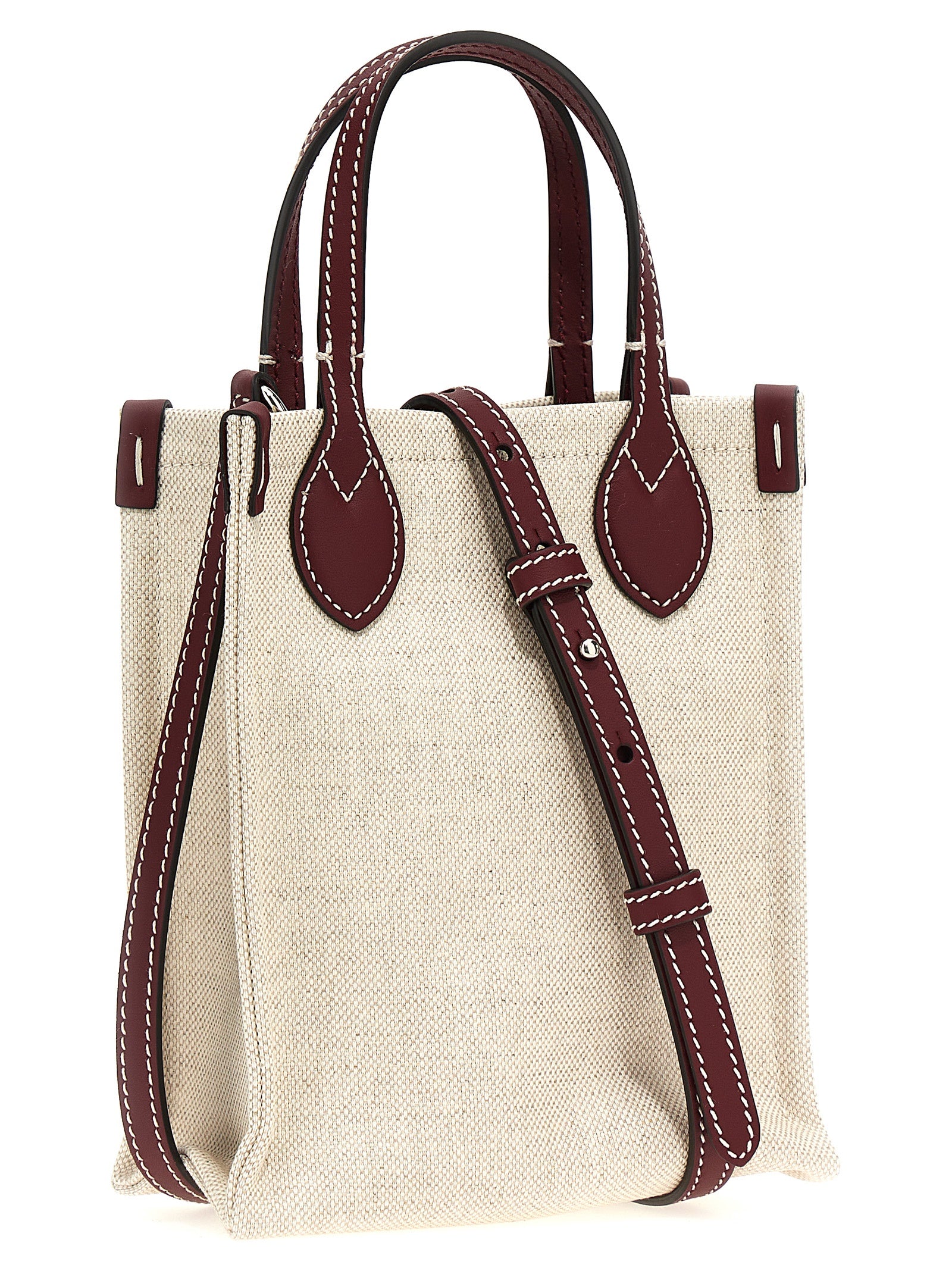 Gucci Beige Canvas Handbag with Logo Print