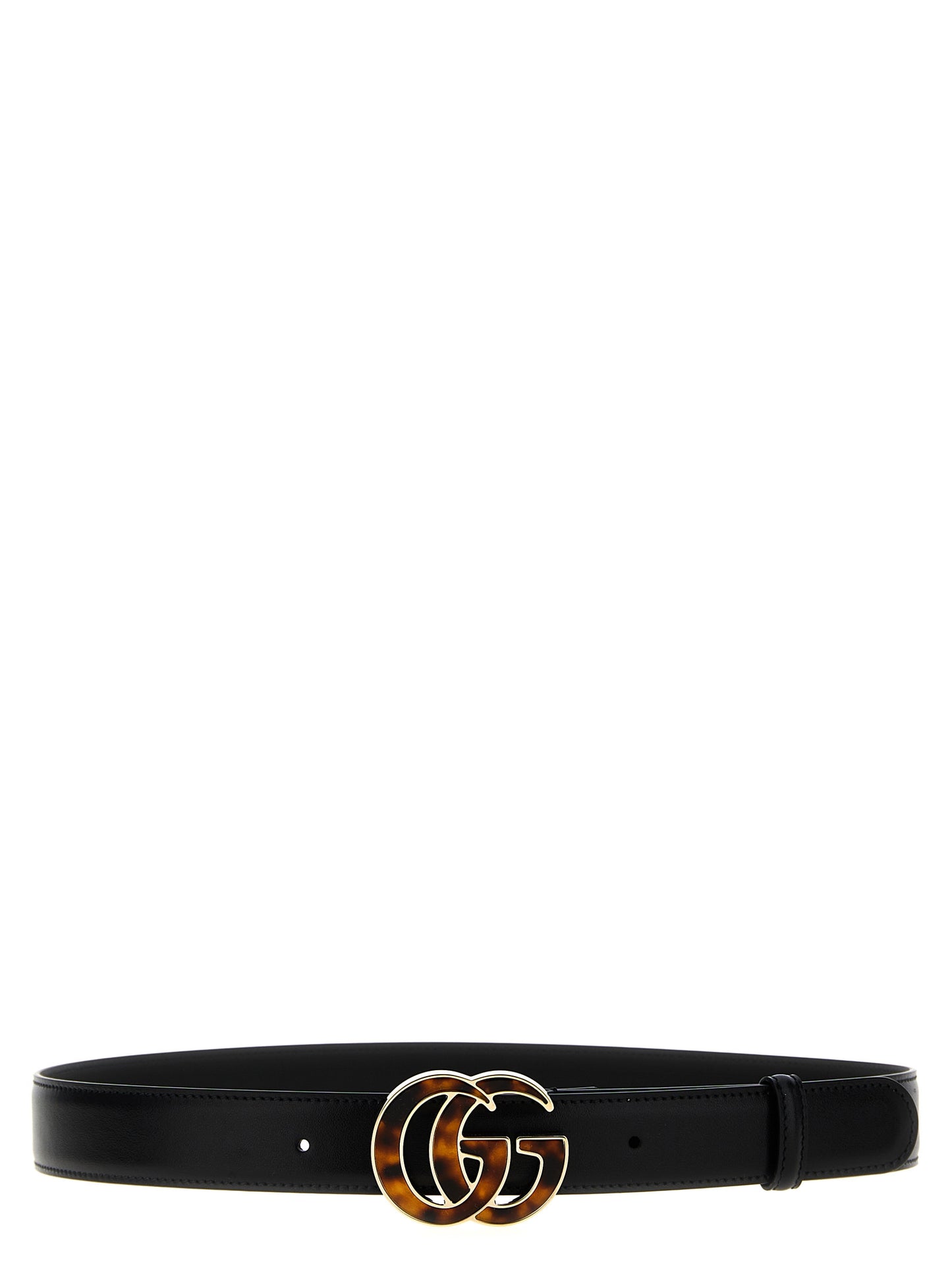 Gucci Black Calfskin GG Marmont Leather Belt