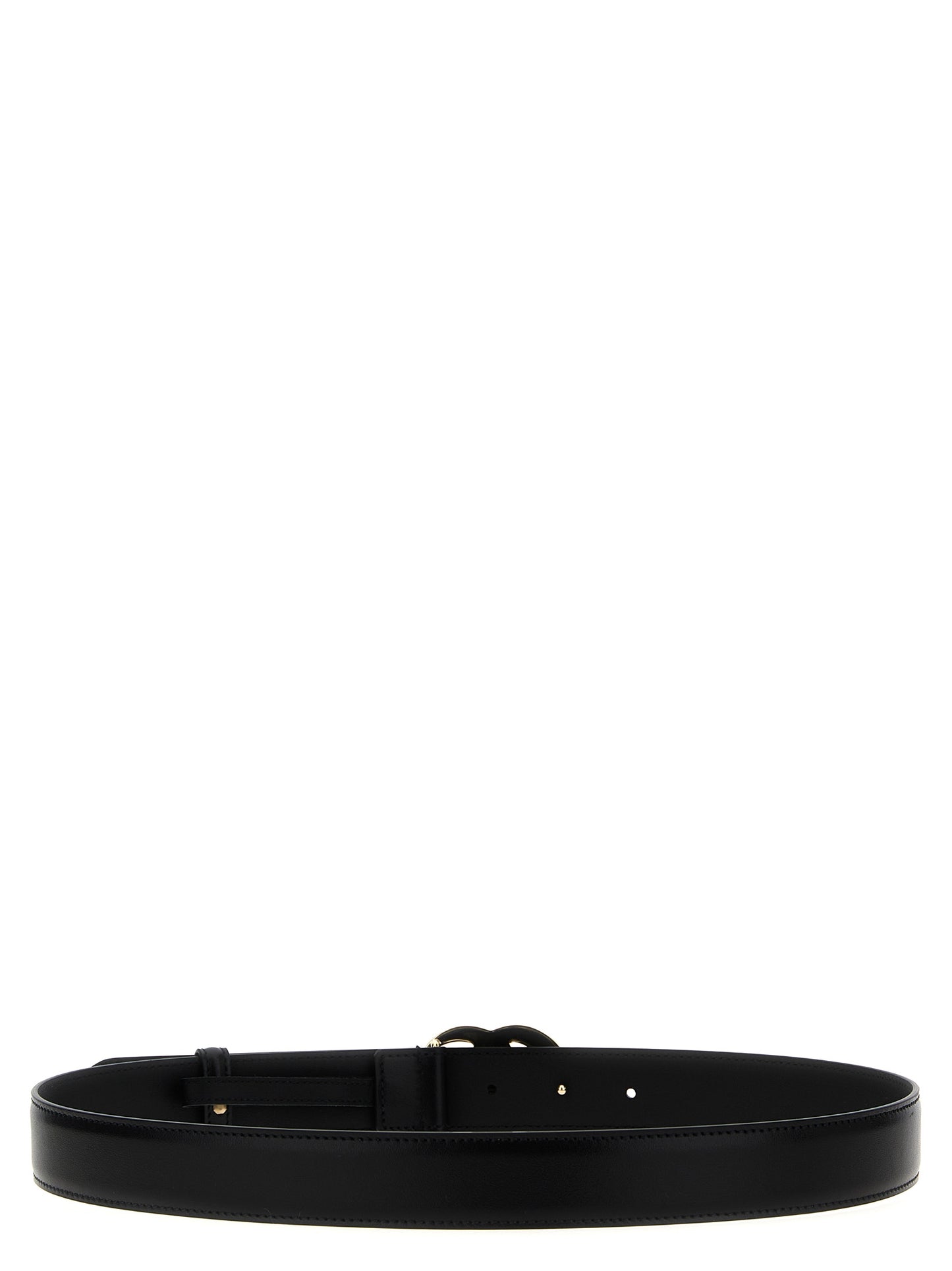 Gucci Black Calfskin GG Marmont Leather Belt