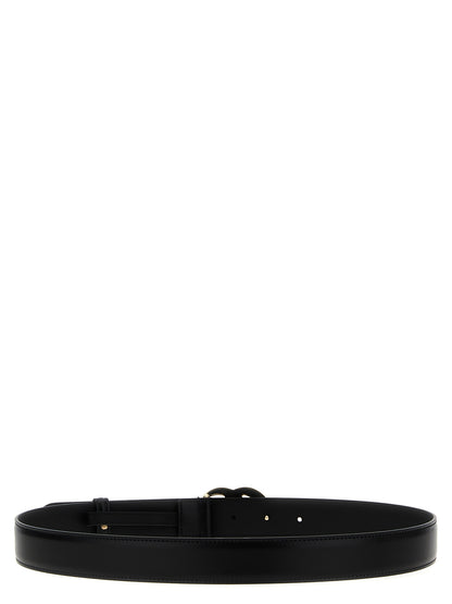 Gucci Black Calfskin GG Marmont Leather Belt
