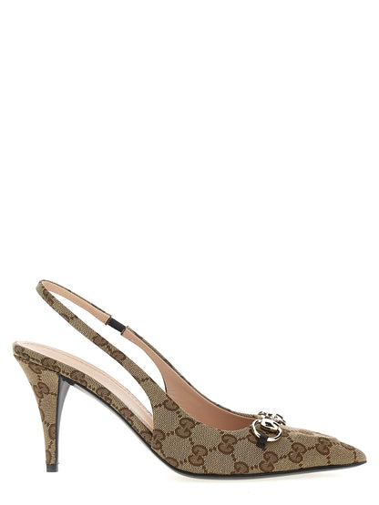 Gucci Beige High Heel Pumps with Morsetto Appliqué