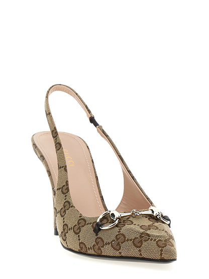 Gucci Beige High Heel Pumps with Morsetto Appliqué