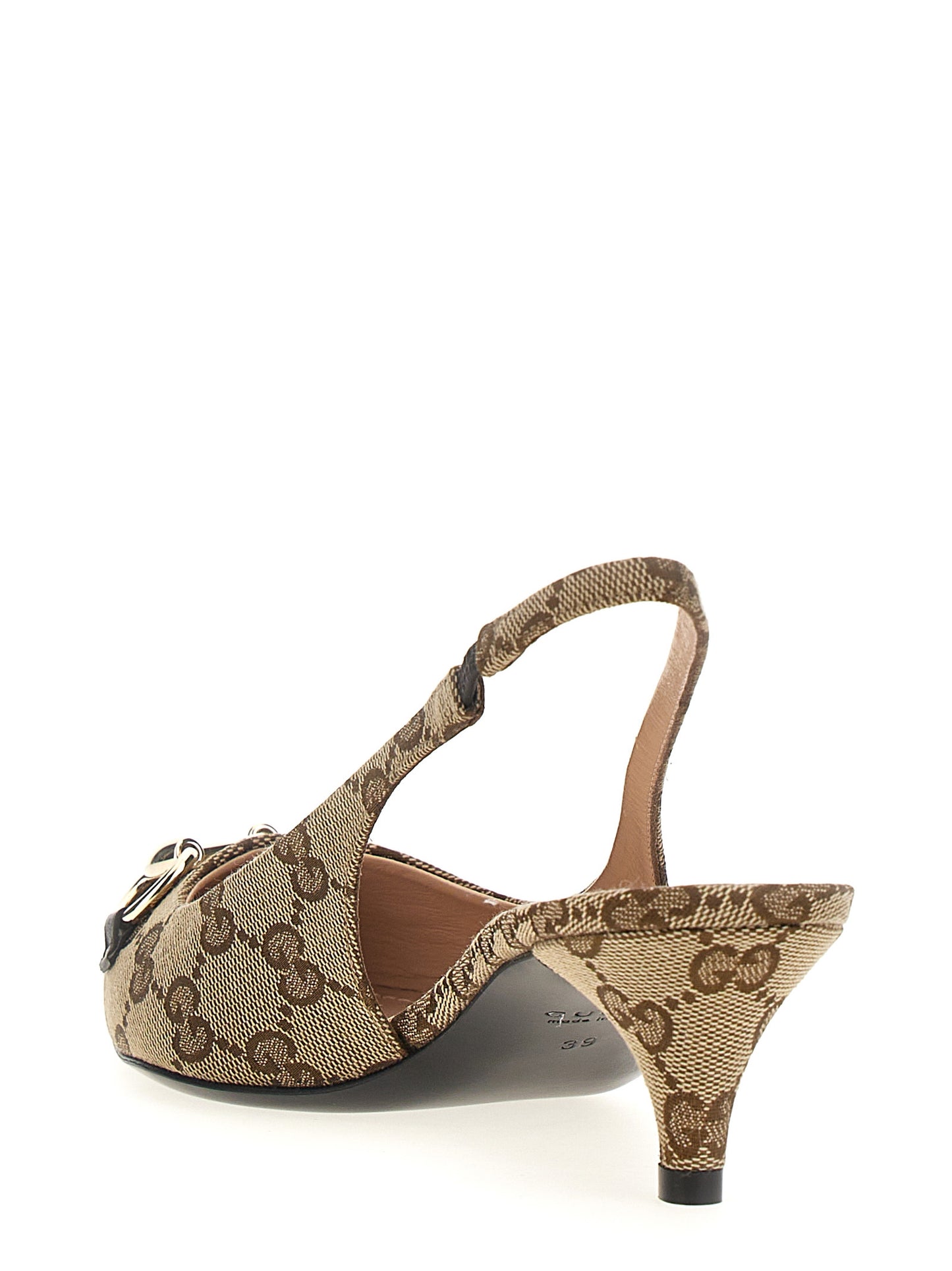 Gucci Beige Mid Heel Pumps with Slingback Design