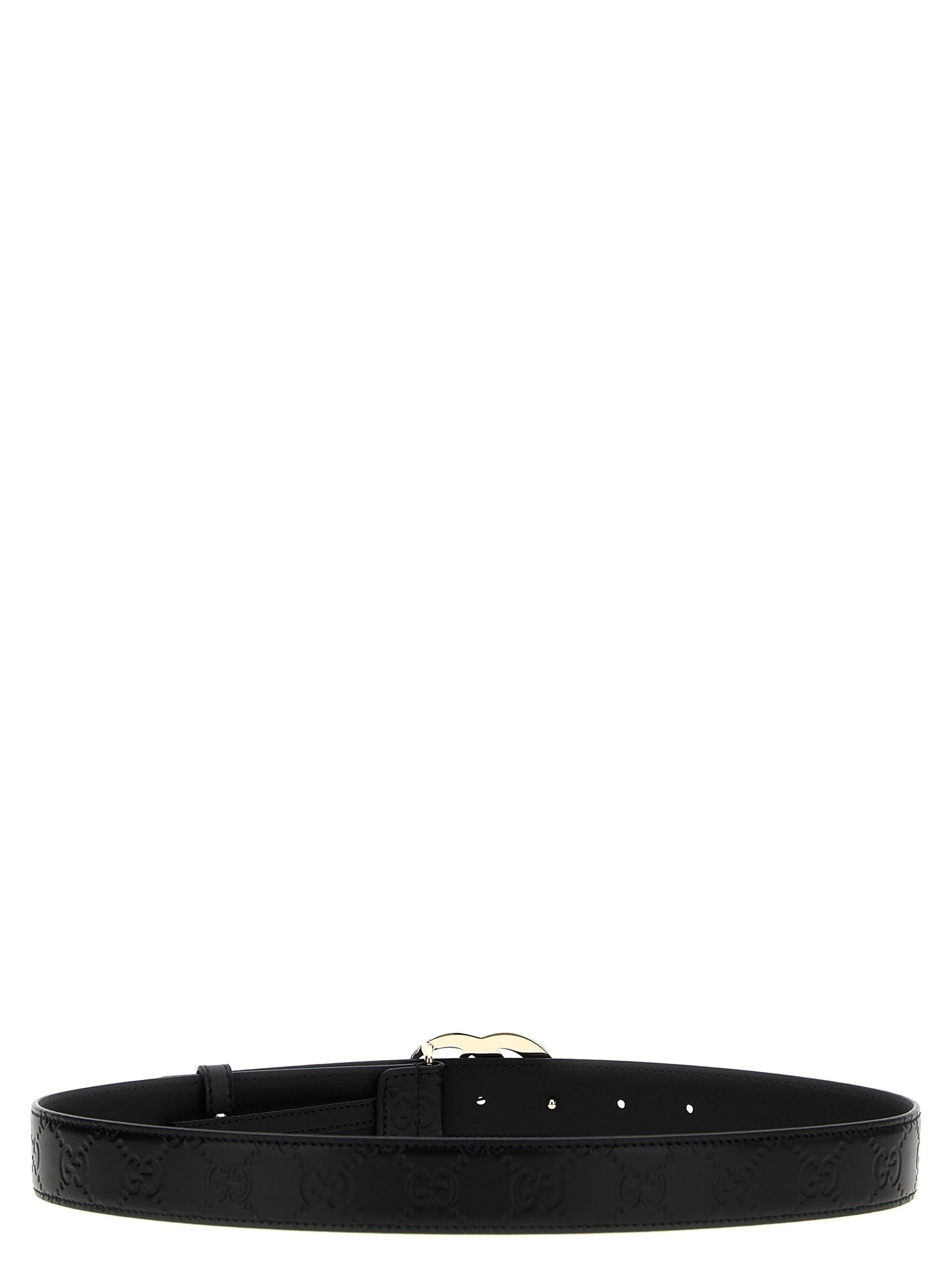Gucci Black Calfskin GG Milano Leather Belt
