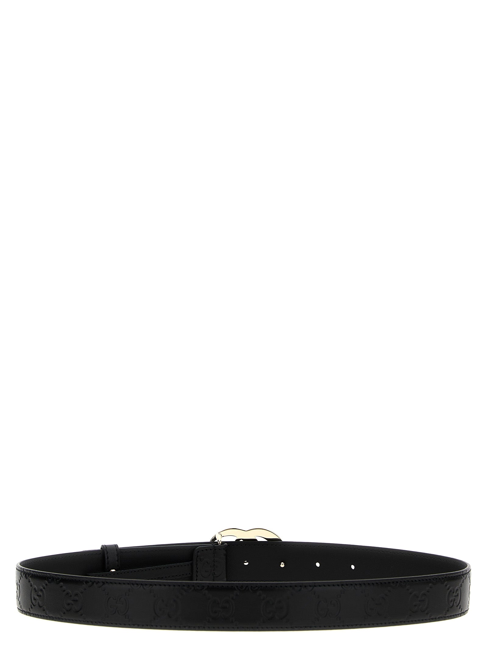 Gucci Black Calfskin GG Milano Leather Belt