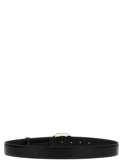 Gucci Black Calfskin GG Milano Leather Belt