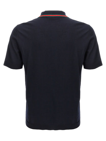 Gucci Blue Wool Polo Shirt