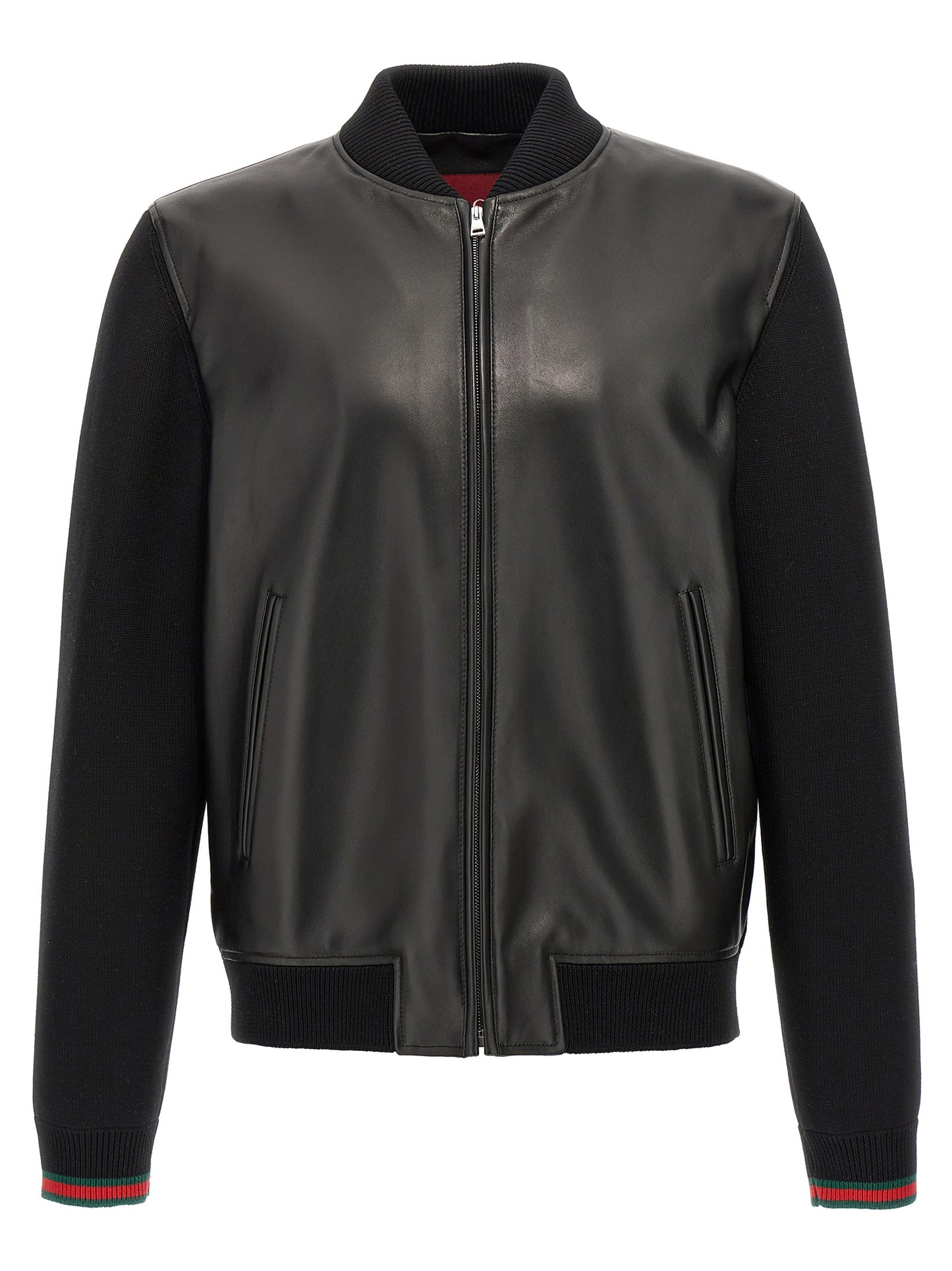 Gucci Black Lamb Leather Bomber Jacket