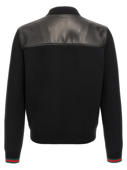 Gucci Black Lamb Leather Bomber Jacket
