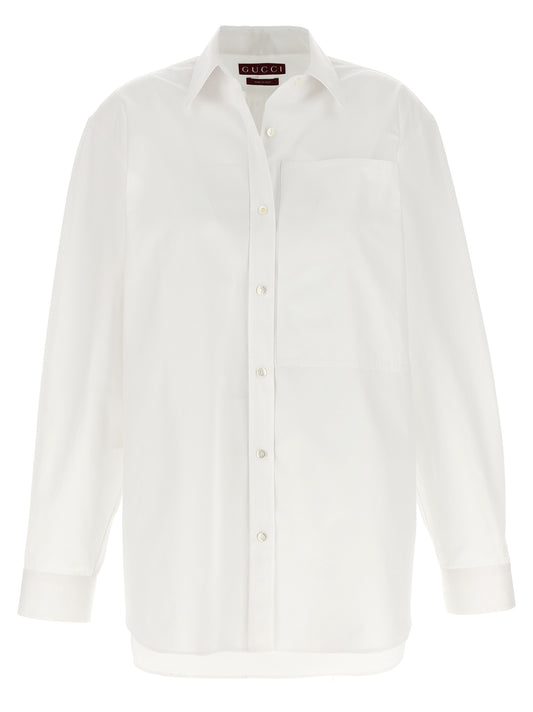 Gucci White Cotton Blouse