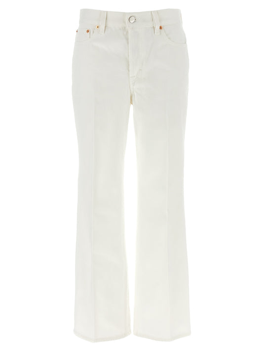 Gucci White Cotton Cropped Jeans