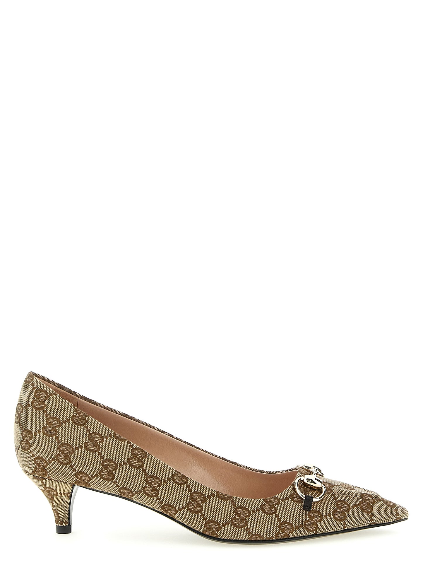 Gucci Beige Mid Heel Pumps with Morsetto Detail