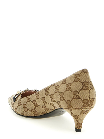 Gucci Beige Mid Heel Pumps with Morsetto Detail