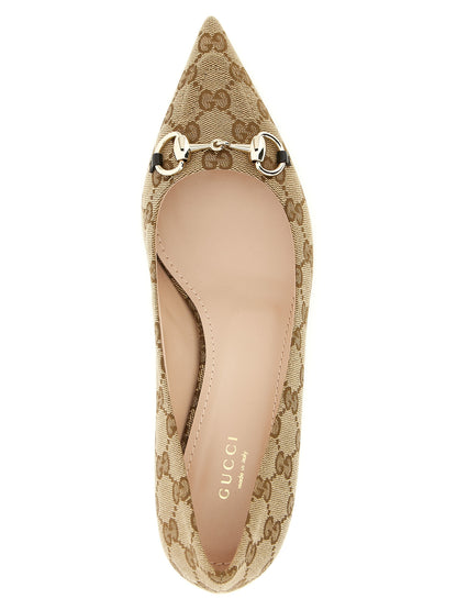 Gucci Beige Mid Heel Pumps with Morsetto Detail