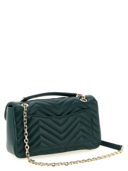 Gucci GG Marmont Bicolor Lamb Leather Shoulder Bag in Green