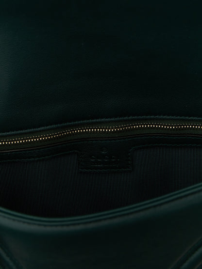 Gucci GG Marmont Bicolor Lamb Leather Shoulder Bag in Green