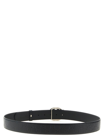 Gucci Black Calfskin Reversible Leather Belt