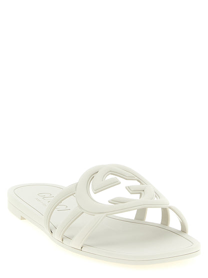 Gucci Gray Rubber Lido Sandals