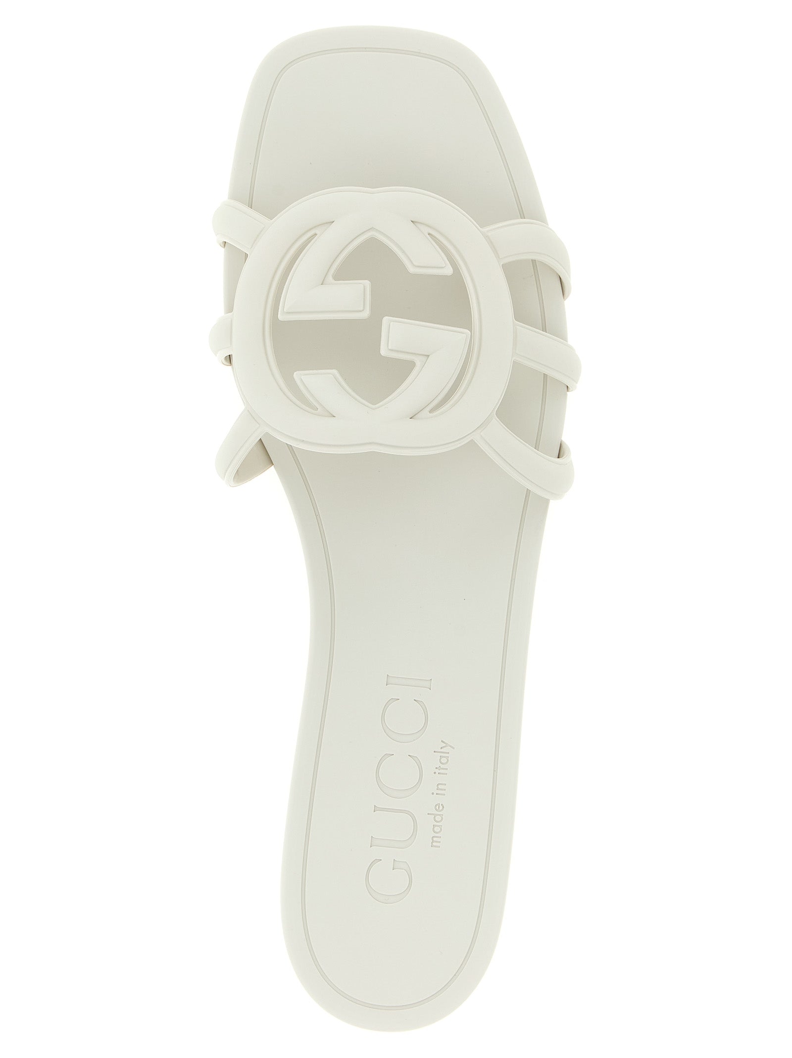 Gucci Gray Rubber Lido Sandals